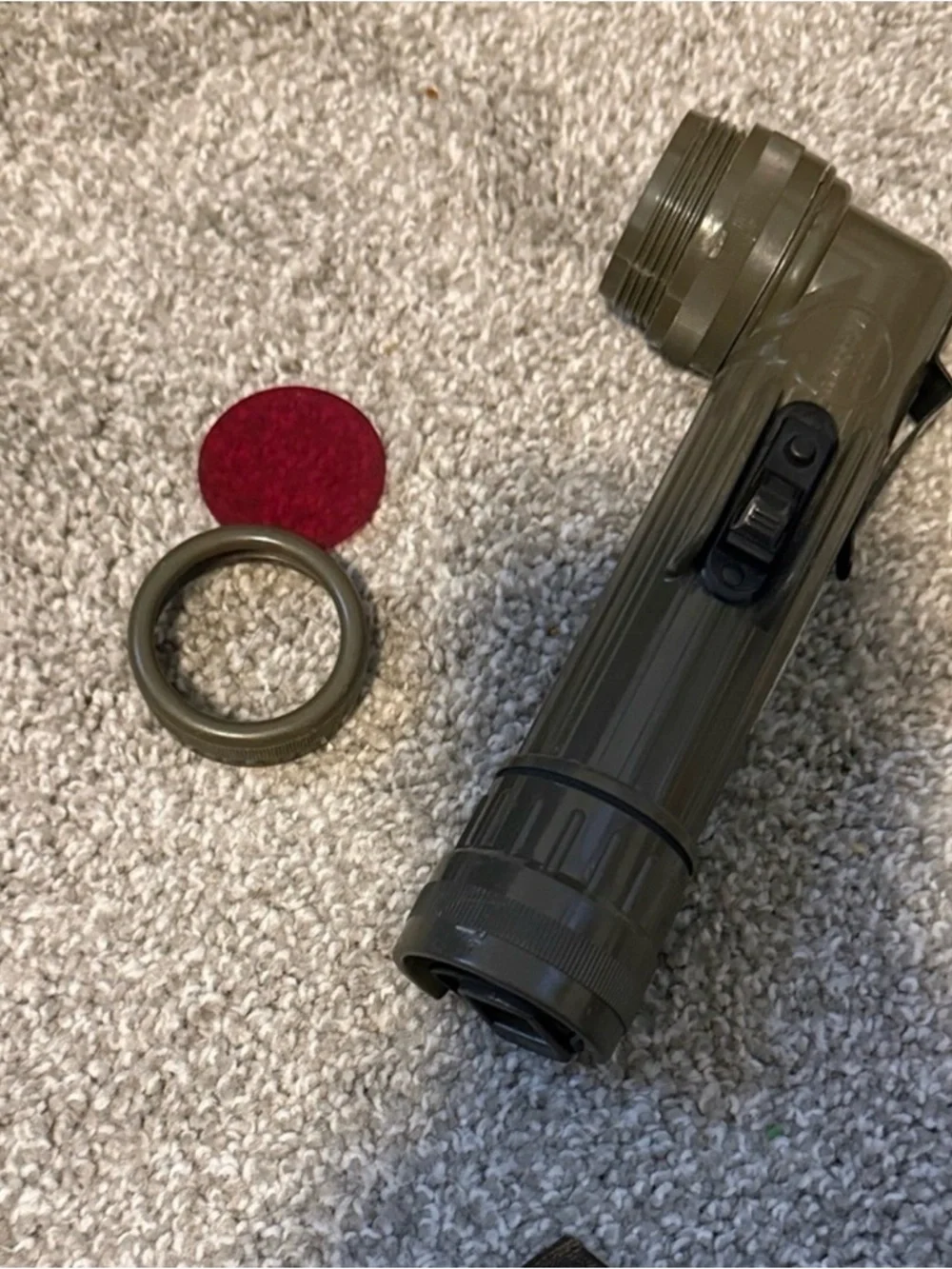 Olive Green Tactical Angle Head Flashlight - Brand Unspecified